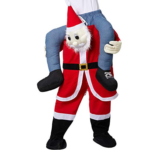dressforfun 303619 Unisex Huckepack Kostüm Weihnachtsmann, Weihnachts Verkleidung, Einheitsgröße, rot von dressforfun