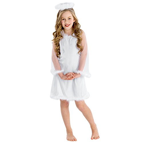 dressforfun 900072 Mädchen Kostüm Christkind | Verspieltes Kleid mit Trompetenärmel | inkl. Heiligenschein - diverse Größen (10-12 Jahre | Nr. 300276) von dressforfun