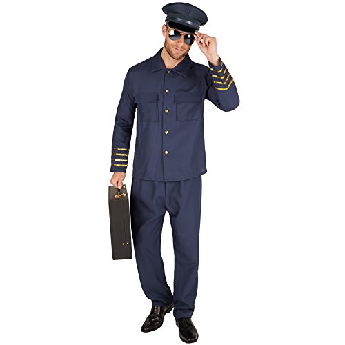 dressforfun 900302 Herrenkostüm Pilot | Uniform bestehend aus Piloten-Jacke und Hose (L) von dressforfun