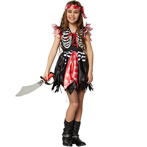 dressforfun 900354 - Mädchenkostüm Piratenprinzessin, ärmelloses Kleid mit angenähter Weste und mehrlagigem Rock aus Glanzstoff und Tüll (104 | Nr. 301746) von dressforfun