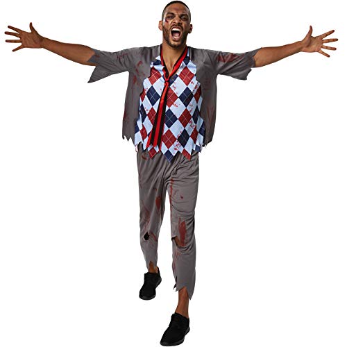 dressforfun 900441 - Herrenkostüm gruseliger Schuljunge, Blutbeschmierte und zerrissene Schulverkleidung (XL | Nr. 302268) von dressforfun