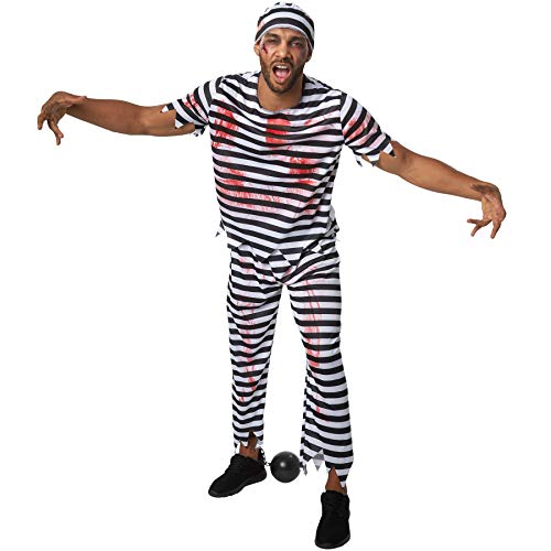 dressforfun 900444 - Herrenkostüm gruseliger Knastbruder, Gestreiftes Outfit in Gefängnis-Optik (S | Nr. 302280) von dressforfun