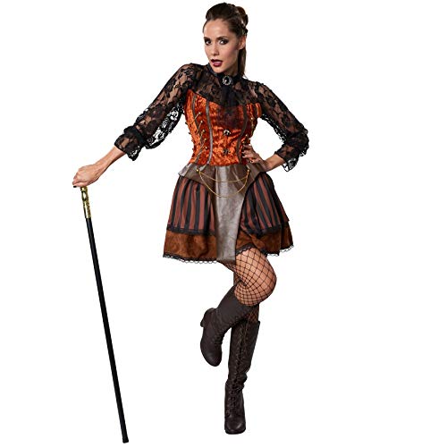 dressforfun 900486 - Damenkostüm Steampunk Gräfin, Prächtiges Kleid in Brauntönen (M | Nr. 302311) von dressforfun