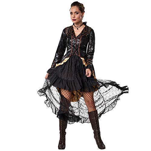 dressforfun 900489 - Damenkostüm Steampunk Rebellin, Zweiteiliges Frauenkostüm in weitgehend dunklen Farben (L | Nr. 302327) von dressforfun