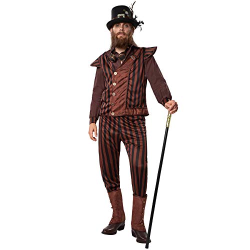 dressforfun 900492 - Herrenkostüm Steampunk Gentleman, Outfit mit dominierenden Längsstreifen (L | Nr. 302342) von dressforfun