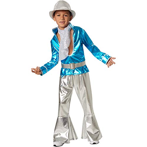 dressforfun 900497 - Jungenkostüm Disco Boy, Schillerndes Disco-Outfit aus Glanzstoff (104 | Nr. 302375) von dressforfun