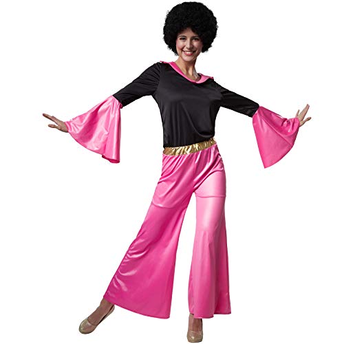 dressforfun 900500 - Damenkostüm Disco Sternchen Pinky, Zweiteiliges Disco-Outfit im Stil der 70er (L | Nr. 302394) von dressforfun