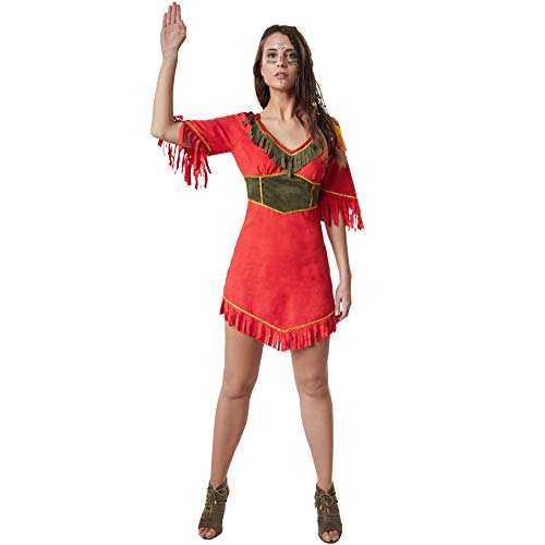 dressforfun 900520 - Damenkostüm schöne Mohikanerin, Indianisches Kurzkleid in Wildlederoptik (XXL | Nr. 302602) von dressforfun