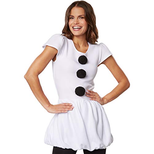 dressforfun 900839 Damen Schneemann Kostüm, Schneefrau Verkleidung für Weihnachten Karneval Fasching, weiß - diverse Größen - (Medium) von dressforfun