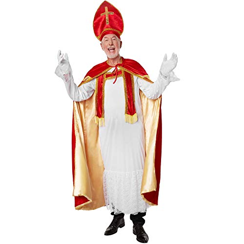 dressforfun 900840 St. Nikolaus Kostüm, heiliger Bischof Weihnachts Kostüm Set, inkl. Umhang, Kopfbedeckung und Handschuhe - diverse Größen - (L | Nr. 303455) von dressforfun
