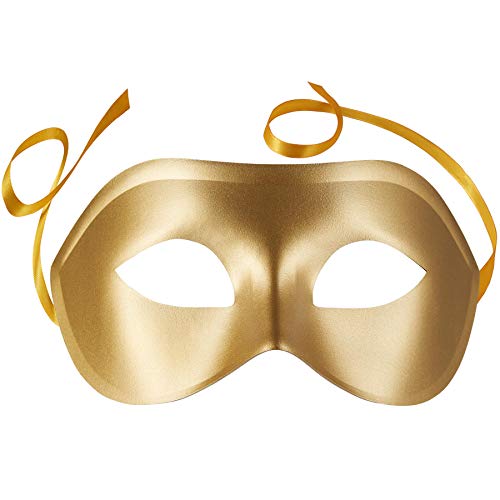 dressforfun 900883 Venezianische Maske für Damen Herren, einfarbige Augenmaske, matte Maskerade Maske für Kostüm Fasching Karneval Halloween Party Ball Oper - diverse Farben - (gold |Nr. 303534) von dressforfun