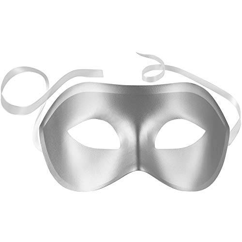 dressforfun 900883 Venezianische Maske für Damen Herren, einfarbige Augenmaske, matte Maskerade Maske für Kostüm Fasching Karneval Halloween Party Ball Oper - diverse Farben - (silber |Nr. 303535) von dressforfun