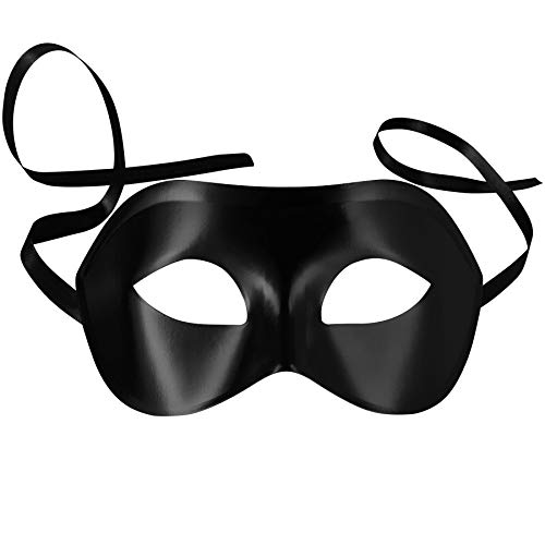 dressforfun 900883 Venezianische Maske für Damen Herren, einfarbige Augenmaske, matte Maskerade Maske für Kostüm Fasching Karneval Halloween Party Ball Oper - diverse Farben - (schwarz |Nr. 303536) von dressforfun