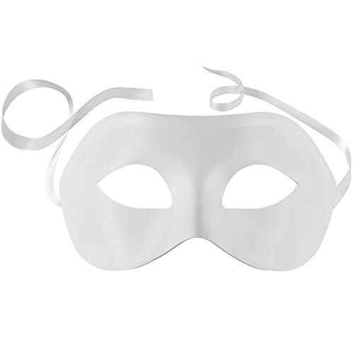 dressforfun 900883 Venezianische Maske für Damen Herren, einfarbige Augenmaske, matte Maskerade Maske für Kostüm Fasching Karneval Halloween Party Ball Oper - diverse Farben - (weiß |Nr. 303537) von dressforfun