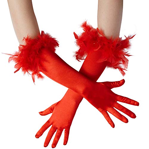 dressforfun 901030 Damen Handschuhe mit Federn, elegante Opern Federhandschuhe, Fasching Karneval - diverse Farben (rot) dressforfun 901030 Damen Handschuhe mit Federn, elegante Opern Federhandschuhe, Fasching Karneval - diverse Farben (rot) von dressforfun