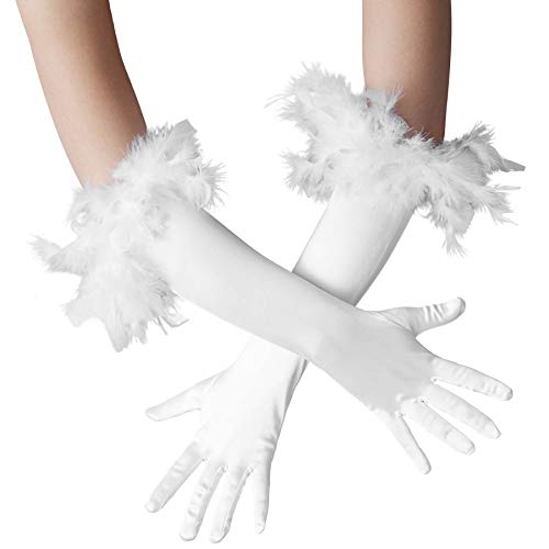 dressforfun 901030 Damen Handschuhe mit Federn, elegante Opern Federhandschuhe, Fasching Karneval - diverse Farben - weiß dressforfun 901030 Damen Handschuhe mit Federn, elegante Opern Federhandschuhe, Fasching Karneval - diverse Farben - weiß von dressforfun