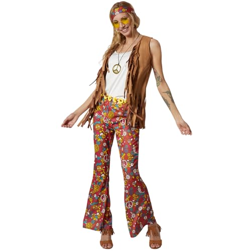 dressforfun Hippie Kostüm Set, 60er Jahre Kostüm, 70er Mode, Kostüm Hippie Frau, Hippie-Kostüm, Flower Power Kostüm, Hippie Damen, Schlaghose, Fransenweste Damen Hippie, Kostüme Fasching Damen- S dressforfun Hippie Kostüm Set, 60er Jahre Kostüm, 70er Mode, Kostüm Hippie Frau, Hippie-Kostüm, Flower Power Kostüm, Hippie Damen, Schlaghose, Fransenweste Damen Hippie, Kostüme Fasching Damen- S von dressforfun