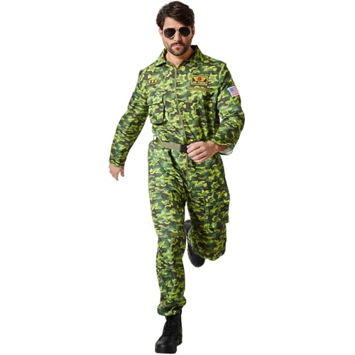 dressforfun Air Force Pilot Camouflage, Overall Herren, Faschingskostüme Männer, Kostüm Herren, Karneval Kostüm, Karneval Kostüm Herren, Gruppen Kostüm, Faschingskostüme Paare, Partnerkostüme - M von dressforfun