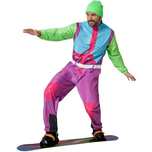 dressforfun Skianzug Herren, Ski Kostüm, Jogginganzug Kostüm Herren, Fasching, Kostüm Erwachsene, 90er Jahre Outfit, Apres Ski, Karneval Kostüm, Faschingskostüme Männer, 80er Jahre retro - XL von dressforfun