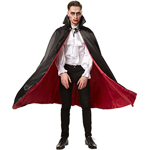 dressforfun Zweifarbiger, edler Vampirumhang mit stilvollem Kragen Fasching Fastnacht Karneval Halloween Kostüm (116 cm | Nr. 301854) von dressforfun