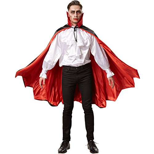 dressforfun Zweifarbiger Vampirumhang mit gezacktem Abschluss Fledermaus Fasching Fastnacht Karneval Halloween Kostüm (110 cm | Nr. 301858) von dressforfun