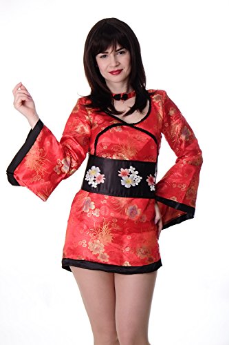 dressmeup DRESS ME UP - Kostüm Damen Damenkostüm China Girl Geisha Kimono Kurtisane Gr. S/M L215 von dressmeup