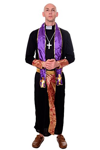 dressmeup DRESS ME UP - Kostüm Herren Herrenkostüm Priester Pfarrer Kirche Abt Exorzist Gr. S/M L202 von Dress Me Up