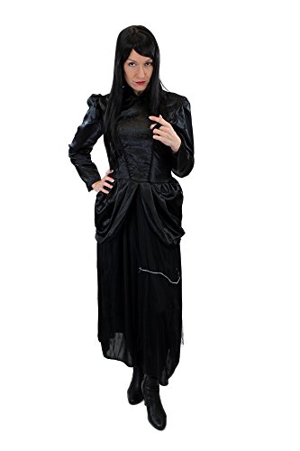dressmeup Kostüm Damenkostüm Kleid 80er New Wave Gothic Lolita Barock Hexe Vampirin Vampir Mittelalter Gr. 40, M von dressmeup