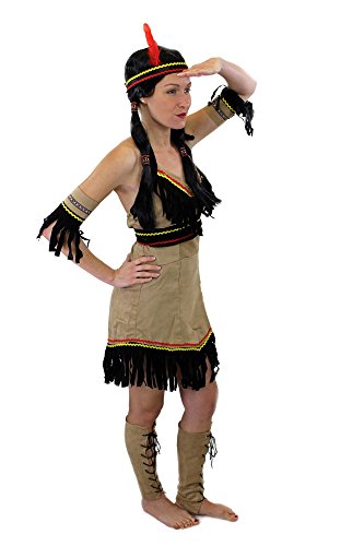 dressmeup Tolles Set: Kostüm Damen Damenkostüm Indianerin Indianerfrau Feder L019 XS von dressmeup