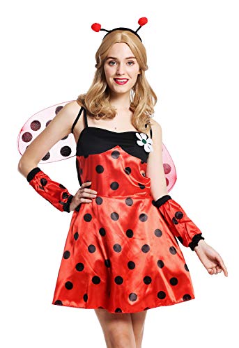 dressmeup W-0058-S/M Kostüm Damen Frauen Marienkäfer Ladybug Flotter Käfer rot schwarz Punkte Gr. S/M dressmeup W-0058-S/M Kostüm Damen Frauen Marienkäfer Ladybug Flotter Käfer rot schwarz Punkte Gr. S/M von dressmeup