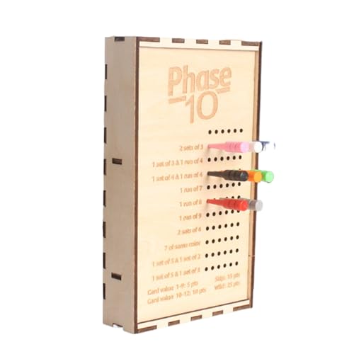 driattie Phase 10 Karten-Box, 2025 Phase 10 Anzeigetafel-Spiel, Farbige Holzklammern, Runde -Board-Karte, Tragbarer Reisespaß, Für Rucksack, Mädchen, Familie, Freunde, 16,6 X 9,9 X 3 cm driattie Phase 10 Karten-Box, 2025 Phase 10 Anzeigetafel-Spiel, Farbige Holzklammern, Runde -Board-Karte, Tragbarer Reisespaß, Für Rucksack, Mädchen, Familie, Freunde, 16,6 X 9,9 X 3 cm von driattie