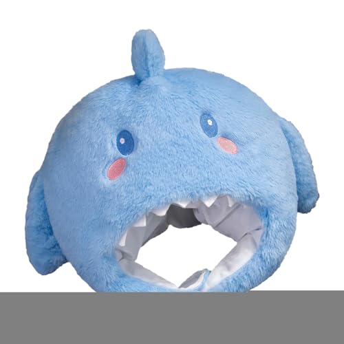 driattie Plüsch-Hut mit Haifisch-Motiv, weiche Plüsch-Tierkopfbedeckung für Cosplay, Halloween, Foto-Requisiten, Karneval, Bühne, Rollenspiel, Festival, Verkleidungen von driattie