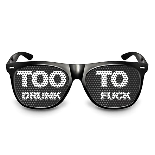 Partybrille/Funbrille mit Design too d... to ...- Die Original lustige Brille für Fasching/Karneval, Festival, JGA - Funbrille für dein Saufkostüm (too drunk) von drucksda