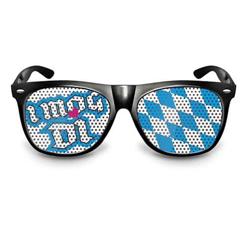 drucksda Partybrille mit Motiv I MOG DI | lustige Fun Brille in 3 Motiven | Accessoire für dein Oktoberfest Outfit | beklebte Sonnenbrille im bayrischen Style für Mottoparty, Fasching, Volksfeste von drucksda