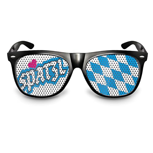 Partybrille mit Motiv SPATZL | lustige Fun Brille in 3 Motiven | Accessoire für dein Oktoberfest Outfit | beklebte Sonnenbrille im bayrischen Style für Mottoparty, Fasching, Volksfeste (SPATZL) von drucksda
