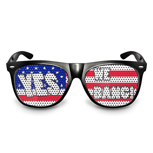 drucksda Funbrille mit Motiv YES WE ... - Die Original lustige Brille für Fasching/Karneval, Festival, JGA - Funbrille für dein USA Wahl Kostüm (Yes we...) von drucksda