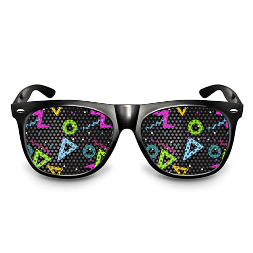 drucksda Partybrille/Funbrille mit Design 80er STYLE - Die Original lustige Brille für Fasching/Karneval, Festival, JGA - Funbrille für dein 80 er Kostüm (80s Design) von drucksda