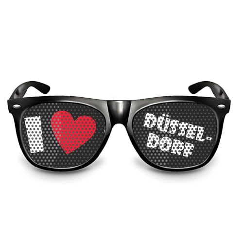 drucksda Partybrille/Funbrille mit Motiv I LOVE DÜSSELDORF Die I love Städte-Brille als Kultaccessoire für Fasching/Karneval, Festivals & Partynights (I love Düsseldorf) von drucksda