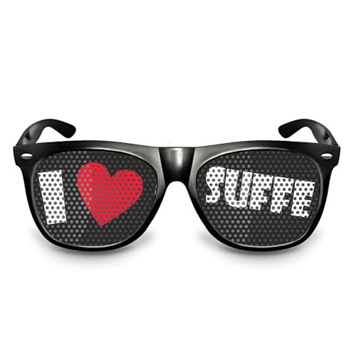 drucksda Partybrille/Funbrille mit Motiv I LOVE SUFFE Die I love Brille als Kultaccessoire für Fasching/Karneval, Festivals & Partynights (I love Suffe) von drucksda
