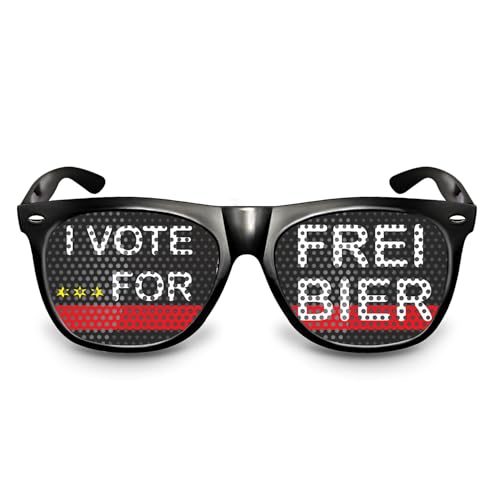 drucksda Partybrille mit Design VOTE FOR FREIBIER - Die Original lustige Brille für Fasching/Karneval, Festival, JGA - Funbrille für dein Kostüm zur Wahl(Freibier) von drucksda