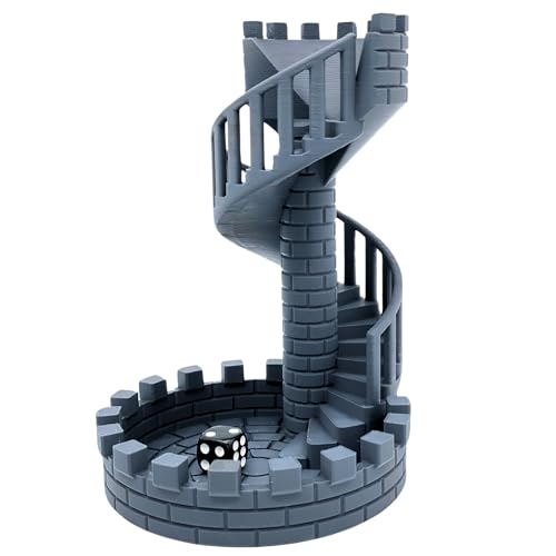 drunkLY - 3D Würfelturm für das perfekte Würfelerlebnis, perfekt für RPG, Miniaturspiele und Brettspiele, mit Würfel - Geschnek Idee (Grau) von drunkLY