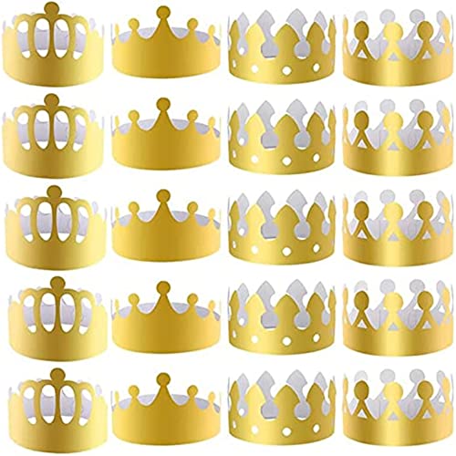 dsbdrki Hats Gold Crowns Party Hats Kings Kronungspapier Kronen Geburtstagsfeierdekorationen für Kinder Erwachsene 20pcs von dsbdrki