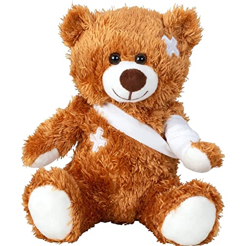 Teddybär klein 21cm Gute Besserung Geschenke verletzt Bär Kuscheltier Glücksbringer für Kinder Schutzengel Stofftier Sorgenfresser Teddy Bear Plüschtier Get Well Soon Gift Krankenhaus Geschenk von dszapaci