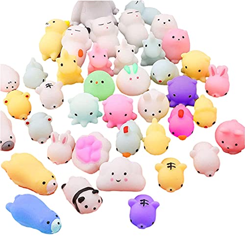 duhe189014 Squishy Kawaii Set 50Stück Soft Silikon Spielzeug Mochi Mini Squishies Mesh Ball Anti Stress Spielzeug Für Kinder zufällige Farbe von duhe189014