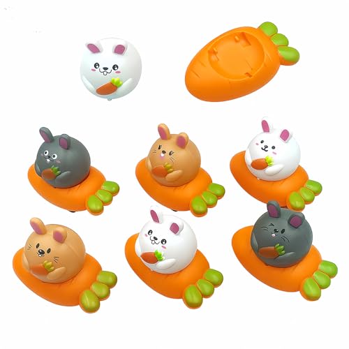 16X Aufziehbare Hasen mit Karotte im Set Ostergeschenke Kinder Spielzeug Geschenke Gadgets Ostern Deko Ende Party von duoleey