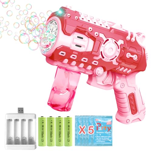 Seifenblasenpistole Seifenblasenmaschine Wiederaufladbar für Kinder mit 5X Seifenblasen Nachfüllflasche pink Seifenblasenpistole Seifenblasenmaschine Wiederaufladbar für Kinder mit 5X Seifenblasen Nachfüllflasche pink von duoleey