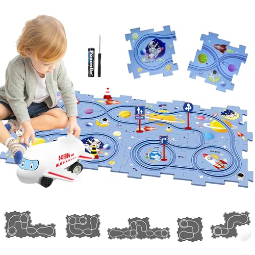 Auto Spielzeug Autorennbahn Spielzeugauto DIY-Puzzlebahn für Kinderspielzeug DIY-Route Cars Spielzeug Geschenkspiele für Kinder Spielzeug ab 2 3 4 5 6 Jahren (Raum) von duoleey