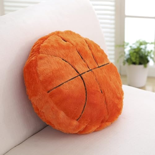 duzhengzhou Kreatives Fußballkissen Simulation Basketball Plüschtier Kissen Geschenkkissen Puppenkissen Puppenpuppe,45 * 45cm Flauschige(Basketball) von duzhengzhou