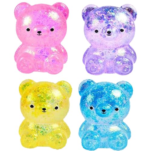 Dzqad 4Stück Glitzerbär Squishey Squeeze, Bear Squeeze Toy, Bärenn Anti Stress Bälle Spielzeug Squishy, Bequeme Sensorische Zappelspielzeuge Dzqad 4Stück Glitzerbär Squishey Squeeze, Bear Squeeze Toy, Bärenn Anti Stress Bälle Spielzeug Squishy, Bequeme Sensorische Zappelspielzeuge von dzqad