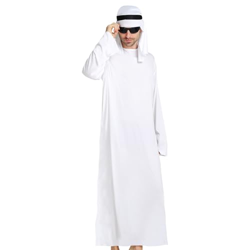dzqad Arabischer Prinz Toga Kostüm | Arabische Prinzen Toga Halloween Kostüme,Verkleidung Wüstenrobe mit Stirnband für Erwachsene, Jugendliche, Studenten, Freunde und Schauspieler dzqad Arabischer Prinz Toga Kostüm | Arabische Prinzen Toga Halloween Kostüme,Verkleidung Wüstenrobe mit Stirnband für Erwachsene, Jugendliche, Studenten, Freunde und Schauspieler von dzqad
